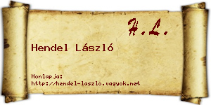 Hendel László névjegykártya